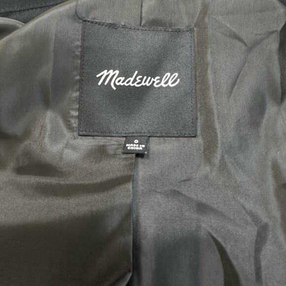 Madewell Black Lycée Drapey Blazer Suit Jacket Womens 0 Collared Oversized Fit - Picture 12 of 13